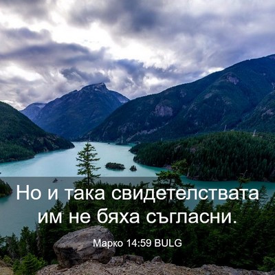 Picture 03 - Марко 14:59 BULG - Но и така свидетелствата - Bible Verse Picture