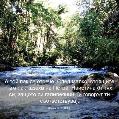 Picture 03 - Марко 14:70 BULG - А той пак се отрече. След - Bible Verse Picture