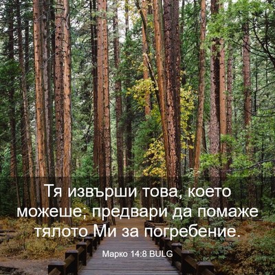 Picture 03 - Марко 14:8 BULG - Тя извърши това, което - Bible Verse Picture