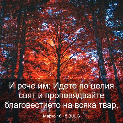 Picture 03 - Марко 16:15 BULG - И рече им: Идете по целия - Bible Verse Picture