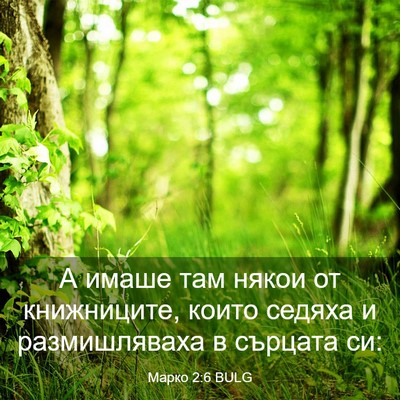 Picture 03 - Марко 2:6 BULG - А имаше там някои от - Bible Verse Picture