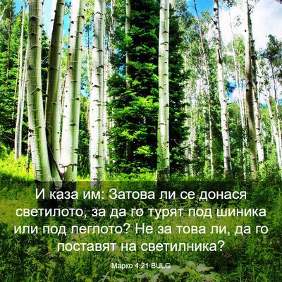 Picture 03 - Марко 4:21 BULG - И каза им: Затова ли се - Bible Verse Picture
