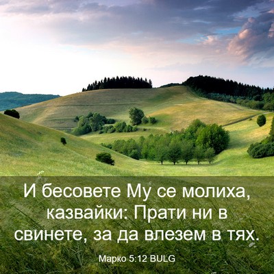 Picture 03 - Марко 5:12 BULG - И бесовете Му се молиха, - Bible Verse Picture