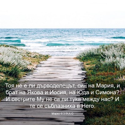 Picture 03 - Марко 6:3 BULG - Тоя не е ли дърводелецът, - Bible Verse Picture