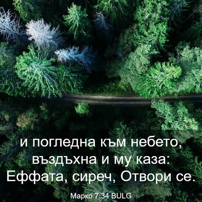 Picture 03 - Марко 7:34 BULG - и погледна към небето, - Bible Verse Picture