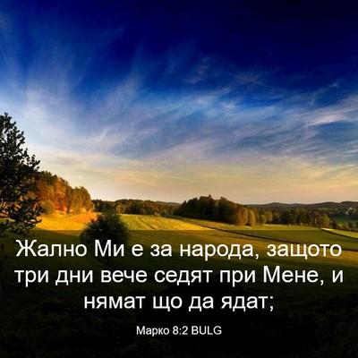 Picture 03 - Марко 8:2 BULG - Жално Ми е за народа, - Bible Verse Picture