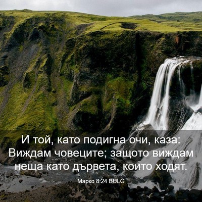 Picture 03 - Марко 8:24 BULG - И той, като подигна очи, - Bible Verse Picture