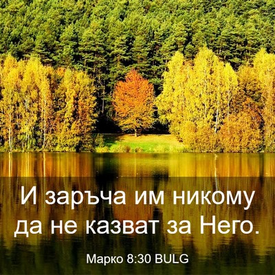 Picture 03 - Марко 8:30 BULG - И заръча им никому да не - Bible Verse Picture