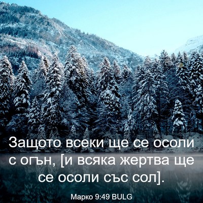 Picture 03 - Марко 9:49 BULG - Защото всеки ще се осоли с - Bible Verse Picture
