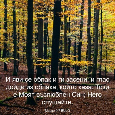 Picture 03 - Марко 9:7 BULG - И яви се облак и ги засени; - Bible Verse Picture