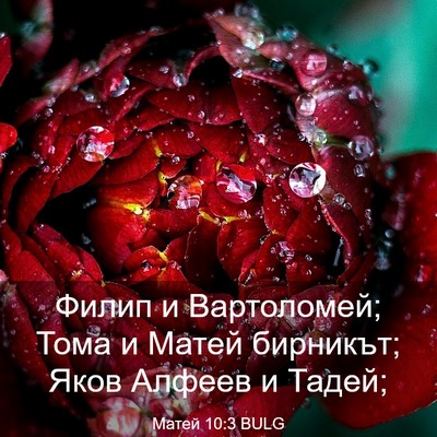 Picture 03 - Матей 10:3 BULG - Филип и Вартоломей; Тома и - Bible Verse Picture