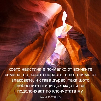 Picture 03 - Матей 13:32 BULG - което наистина е по-малко - Bible Verse Picture