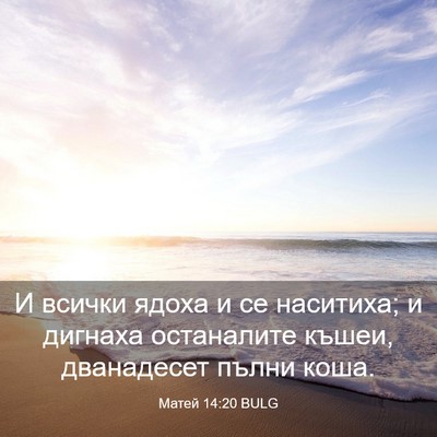 Picture 03 - Матей 14:20 BULG - И всички ядоха и се - Bible Verse Picture