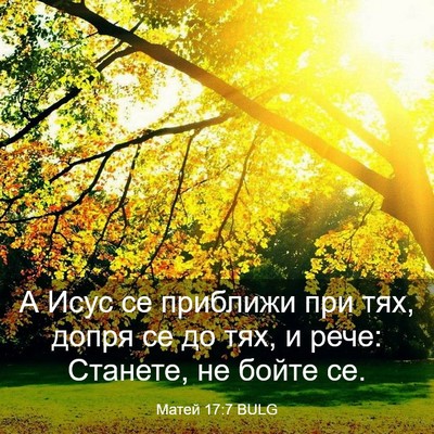 Picture 03 - Матей 17:7 BULG - А Исус се приближи при тях, - Bible Verse Picture