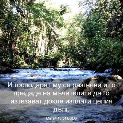 Picture 03 - Матей 18:34 BULG - И господарят му се - Bible Verse Picture