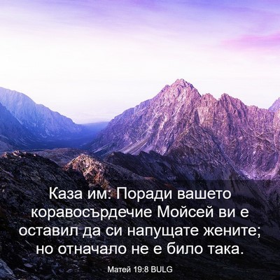 Picture 03 - Матей 19:8 BULG - Каза им: Поради вашето - Bible Verse Picture
