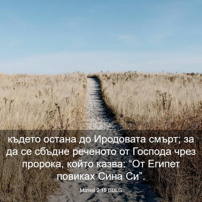 Picture 03 - Матей 2:15 BULG - където остана до Иродовата - Bible Verse Picture