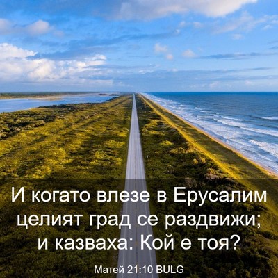 Picture 03 - Матей 21:10 BULG - И когато влезе в Ерусалим - Bible Verse Picture