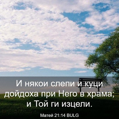 Picture 03 - Матей 21:14 BULG - И някои слепи и куци - Bible Verse Picture