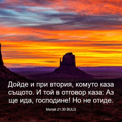 Picture 03 - Матей 21:30 BULG - Дойде и при втория, комуто - Bible Verse Picture