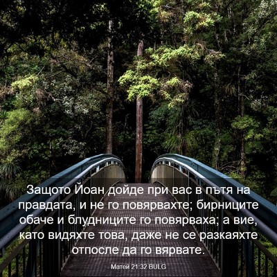 Picture 03 - Матей 21:32 BULG - Защото Йоан дойде при вас в - Bible Verse Picture