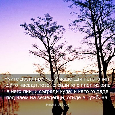 Picture 03 - Матей 21:33 BULG - Чуйте друга притча. Имаше - Bible Verse Picture