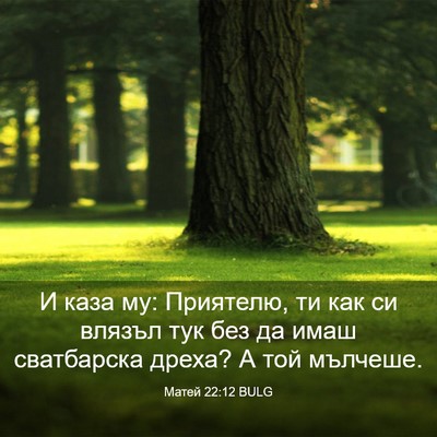 Picture 03 - Матей 22:12 BULG - И каза му: Приятелю, ти как - Bible Verse Picture