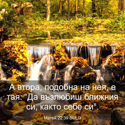 Picture 03 - Матей 22:39 BULG - А втора, подобна на нея, е - Bible Verse Picture
