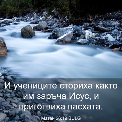 Picture 03 - Матей 26:19 BULG - И учениците сториха както - Bible Verse Picture