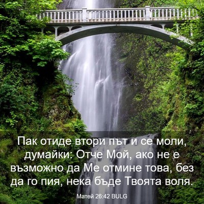 Picture 03 - Матей 26:42 BULG - Пак отиде втори път и се - Bible Verse Picture