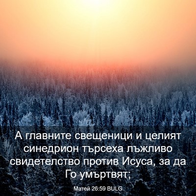 Picture 03 - Матей 26:59 BULG - А главните свещеници и - Bible Verse Picture