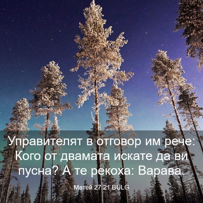Picture 03 - Матей 27:21 BULG - Управителят в отговор им - Bible Verse Picture