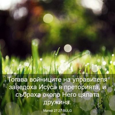 Picture 03 - Матей 27:27 BULG - Тогава войниците на - Bible Verse Picture