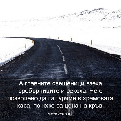 Picture 03 - Матей 27:6 BULG - А главните свещеници взеха - Bible Verse Picture