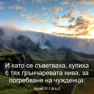 Picture 03 - Матей 27:7 BULG - И като се съветваха, купиха - Bible Verse Picture