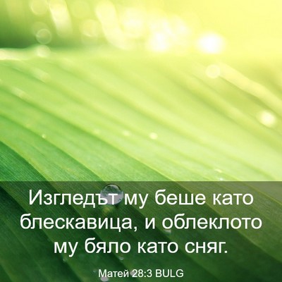 Picture 03 - Матей 28:3 BULG - Изгледът му беше като - Bible Verse Picture