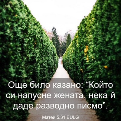 Picture 03 - Матей 5:31 BULG - Още било казано: “Който си - Bible Verse Picture