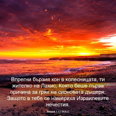 Picture 03 - Михей 1:13 BULG - Впрегни бързия кон в - Bible Verse Picture