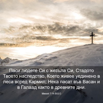 Picture 03 - Михей 7:14 BULG - Паси людете Си с жезъла Си, - Bible Verse Picture