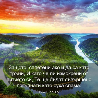 Picture 03 - Наум 1:10 BULG - Защото, сплетени ако и да - Bible Verse Picture