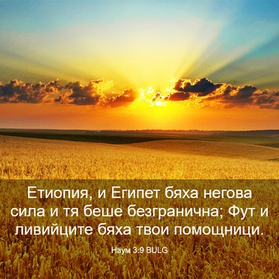 Picture 03 - Наум 3:9 BULG - Етиопия, и Египет бяха - Bible Verse Picture