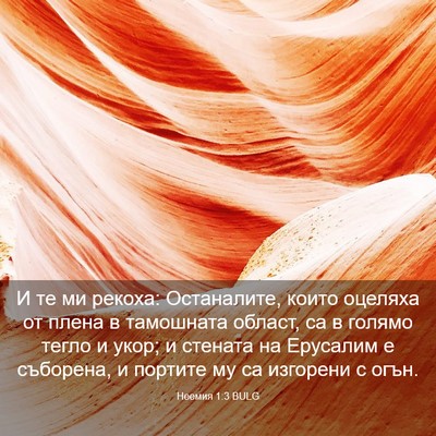 Picture 03 - Неемия 1:3 BULG - И те ми рекоха: Останалите, - Bible Verse Picture