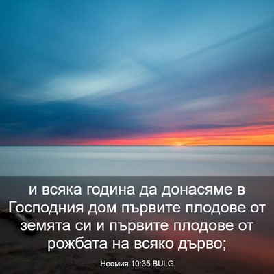 Picture 03 - Неемия 10:35 BULG - и всяка година да донасяме - Bible Verse Picture