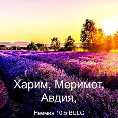 Picture 03 - Неемия 10:5 BULG - Харим, Меримот, - Bible Verse Picture