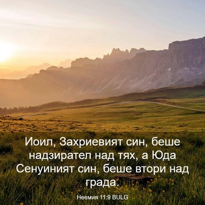 Picture 03 - Неемия 11:9 BULG - Иоил, Захриевият син, беше - Bible Verse Picture