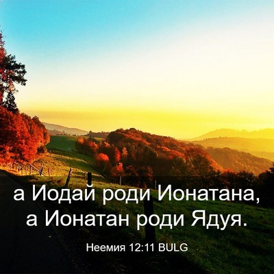 Picture 03 - Неемия 12:11 BULG - а Иодай роди Ионатана, а - Bible Verse Picture