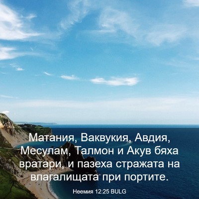 Picture 03 - Неемия 12:25 BULG - Матания, Ваквукия, Авдия, - Bible Verse Picture