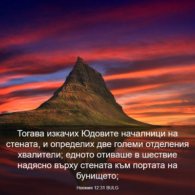 Picture 03 - Неемия 12:31 BULG - Тогава изкачих Юдовите - Bible Verse Picture