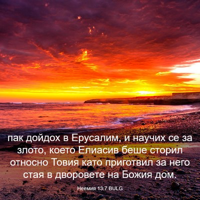 Picture 03 - Неемия 13:7 BULG - пак дойдох в Ерусалим, и - Bible Verse Picture