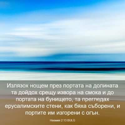 Picture 03 - Неемия 2:13 BULG - Излязох нощем през портата - Bible Verse Picture